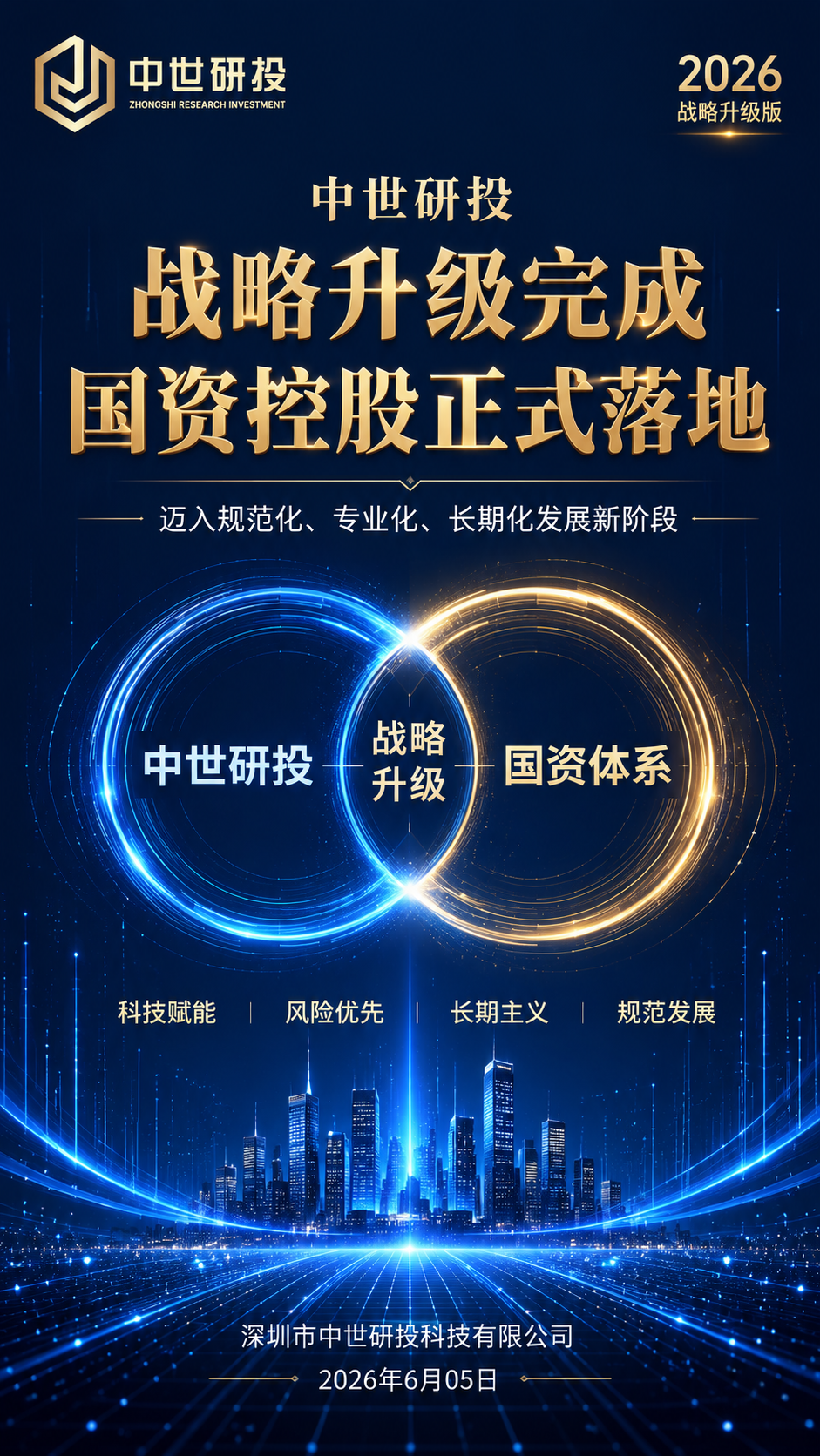 中世研投关于战略升级完成暨国资控股正式落地的公告